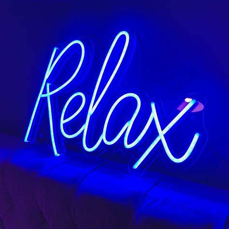 Relax Led Neon Sign In 2021 Neon Signs Blue Neon Lights Neon Signs