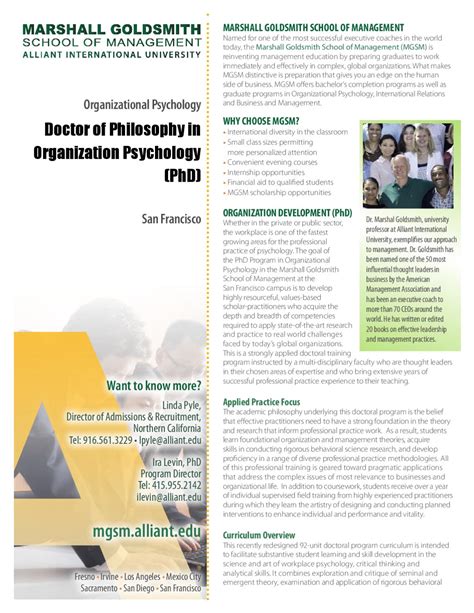 PhD in Organizational Psychology by MGSM Alliant  Issuu
