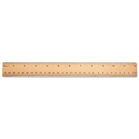 Flat Wood Ruler Wdouble Metal Edge Standard 12 Long Clear Lacquer
