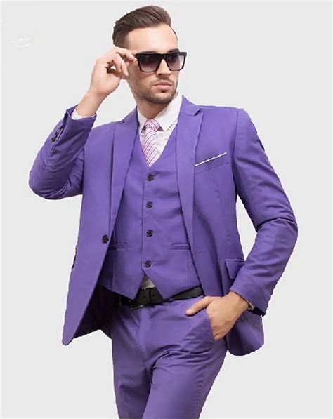 Latest Coat Pant Design Purple Pink Men Suit Slim Fit Groom