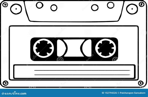 Tape Cassette Logo On White Background Stock Illustration
