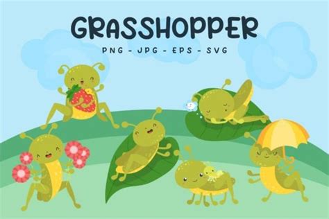 Vector Grasshopper Clipart Grasshoppers Graphic By Artvarstudio