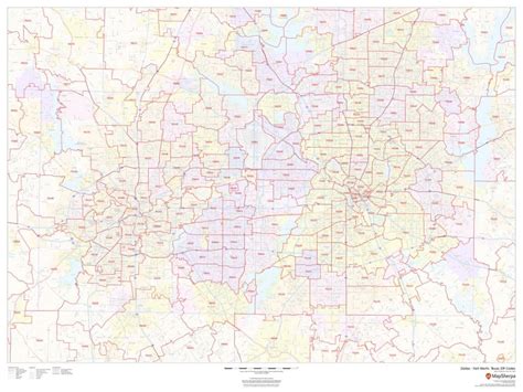 Dallas Fort Worth Zip Code Map Texas
