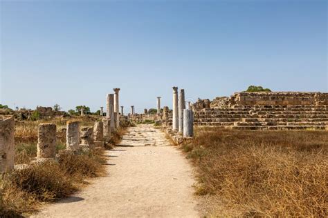 The Ancient Ruins At Salamis Near Famagusta In Northen Cyprus Stock