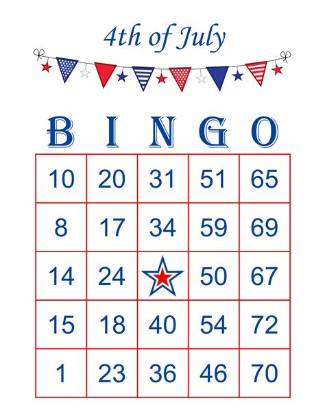 Fourth Of July Bingo Free Printable You Can Get 10 Free Printable Bingo