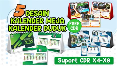 Free Desain Kalender Meja Kalender Duduk 2022 File Cdr