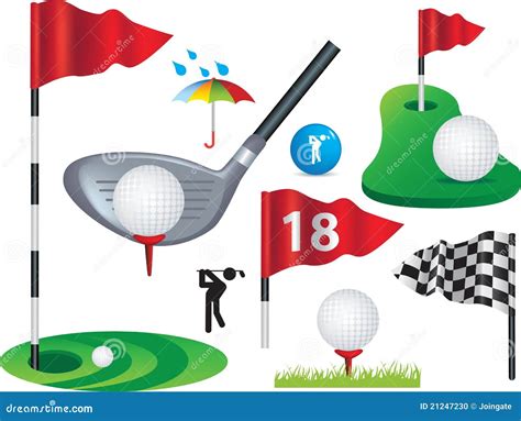 Set Of Full Colour Golf Icons And Designs Stock Photo - Image: 21247230