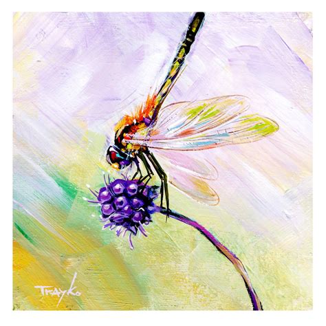 Dragonfly Acrylic Painting By Trayko Popov Artfinder