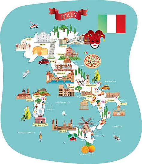 Dibujo Mapa De Italia Mapa De Italia Viajar A Italia Ilustraciones