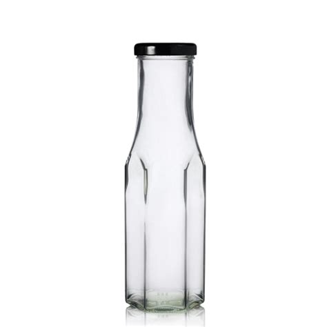 250ml Hexagonal Glass Bottle With Twist Lid Uk