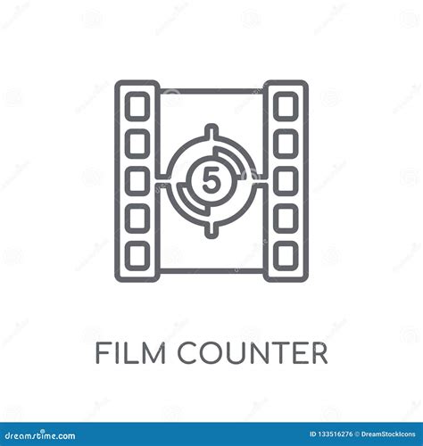 Film Counter Linear Icon Modern Outline Film Counter Logo Conce Stock