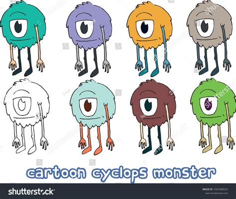 Funny Cartoon Cyclops Monster Doodle Stock Vector Royalty Free