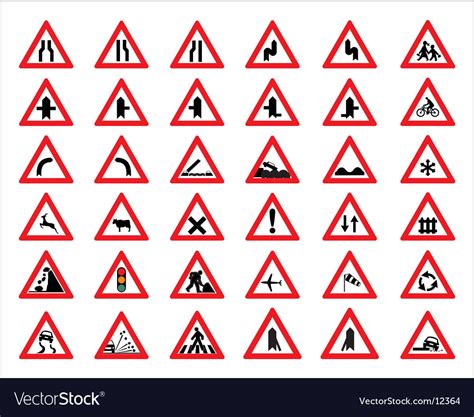 Traffic Signs And Symbols Royalty Free Vector Image