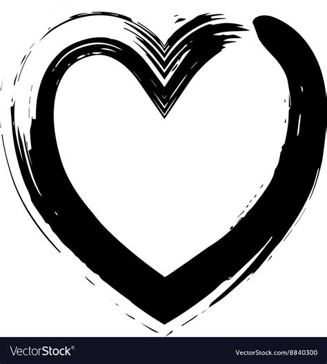 Heart Shape Symbol Love Black Royalty Free Vector Image