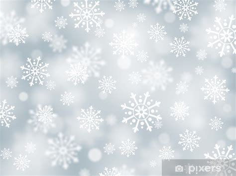 Wall Mural Christmas Silver Snowflakes Background Pixersus