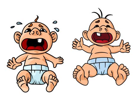 Dibujos Animados De Bebés Llorando Con La Boca Abierta 11662153 Vector