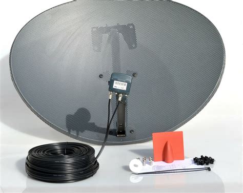 80cm Zone 2 Satellite Dish And Quad Lnb 30m Twin Black Kit For Freesat