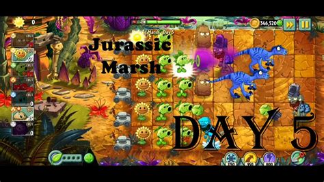 Jurassic Marsh Day 5 Plants Vs Zombies 2 Youtube