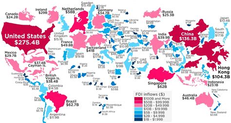 Map The Countries Receiving The Most Foreign Direct Investment Fdi