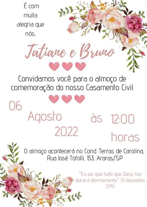 Pin De LS ARTES DIGITAIS Em CONVITE CASAMENTO Convite Casamento Civil Convite De Casamento