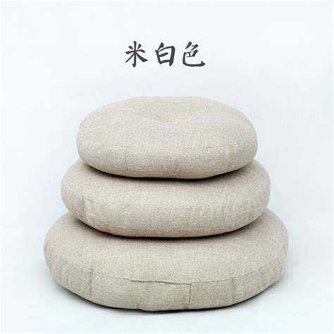 Fabric Cushion Thickened Linen Futon Seat Cushions Japanese Style Round
