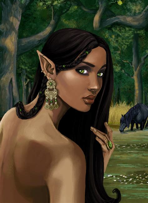 harsha elves are dark but they also wear clothes too more than just rings and earrings