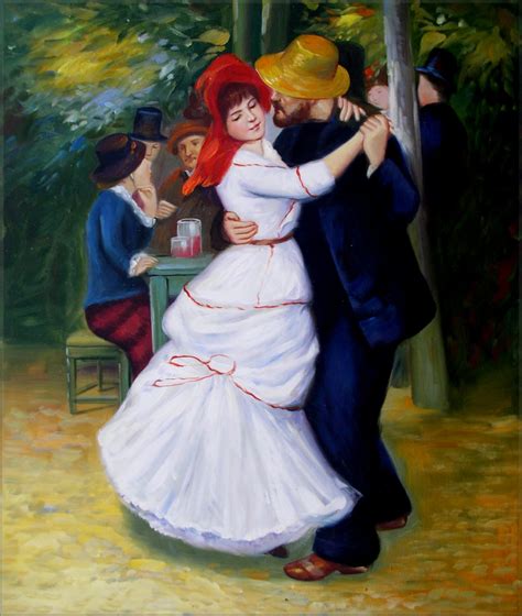 Framed Pierre Renoir Dance At Bougival Repro Hand Painted Oil