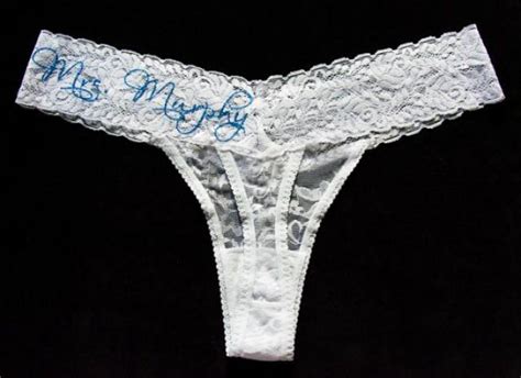 Personalize Mrs Lace Thong Bride Panties Engagement T Bridal Shower Present