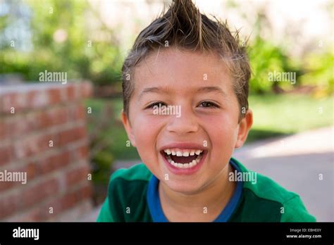 Portrait Of Laughing Boy Stock Photo Alamy