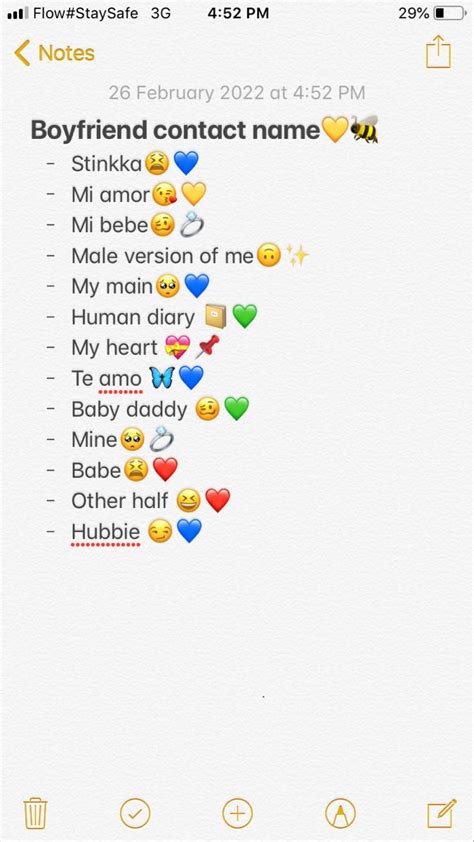 Contact Names For Your Boyfriend 🥺 ️ Names For Boyfriend Cute Names