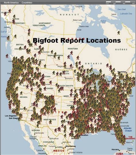 Usa Bigfoot Sightings Location Chart 2015 Bigfoot