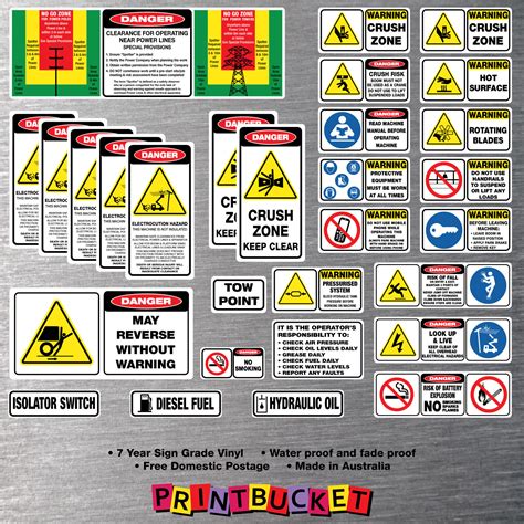 Ewp Scissor Boom Lift Risk Assessment Safety Stickers Full Kit 27 Piece