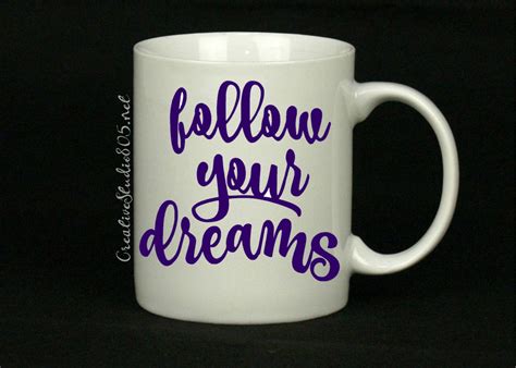 Follow Your Dreams Coffee Mug Cute Coffee Cup Girly Coffee Mug