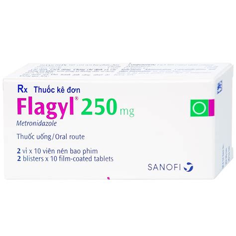 Thuốc Flagyl 250mg Sanofi điều Trị Nhiễm Khuẩn 20 Viên