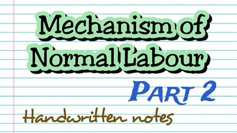 Mechanism Of Normal Labour Part 2 Explanation In Hindi Handwritten