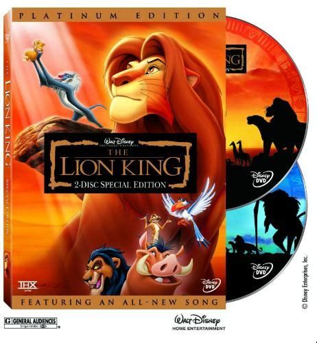 The Lion King Two Disc Platinum Edition Lion King Lion King Dvd