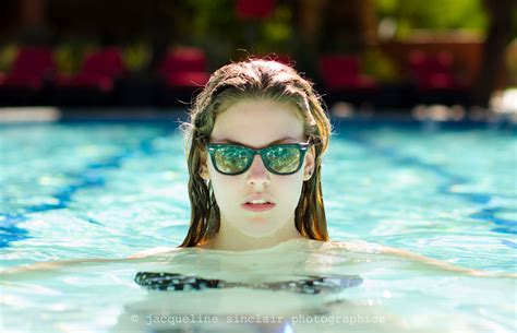 Wallpaper Portrait Reflection Water Pool Sunglasses Swim