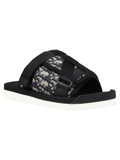 Dior Homme Alpha Oblique Sandals In Black Modesens
