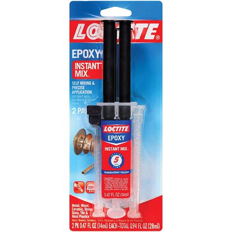 Loctite Epoxy Five Minute Instant Mix Two 047 Fluid Ounce Syringes