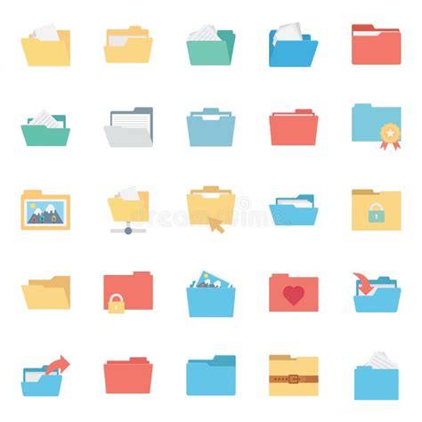 Files And Folder Isolated Vector Icons Set Every Folder Or Files Icons