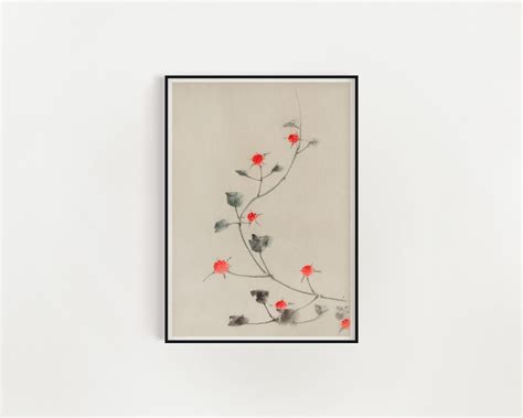 Japandi Print Japanese Wall Art Japandi Floral Art Poster Etsy