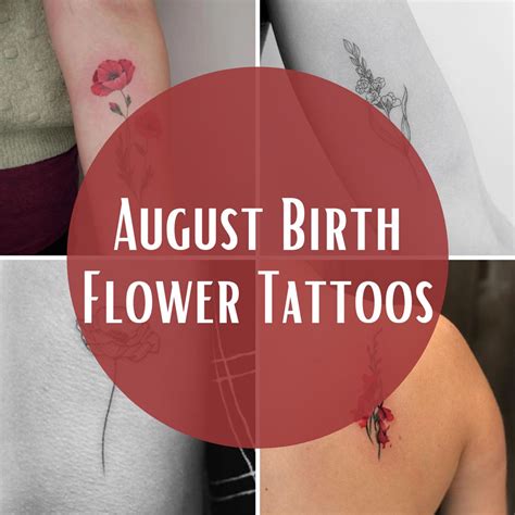 august birth flower tattoos poppies gladiolus tattooglee
