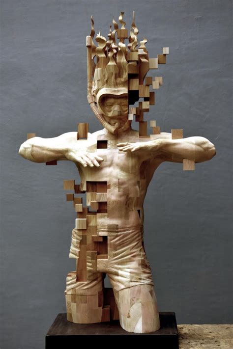 A Taiwanese Artist Creates Surreal Human Sculptures From Wood And We