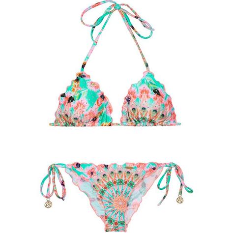 luli fama pastel hued scrunch bikini with sequins dreamcatcher cristallized bikinis bikini