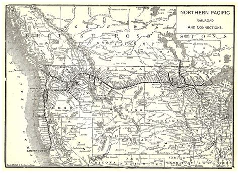 Northern Pacific Railroad System Map 1900