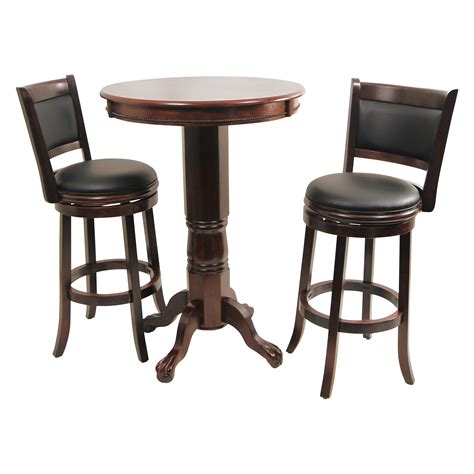 Made of wood and veneers. Boraam Augusta 3 Piece Pub Table Set - Cappuccino - Bar ...