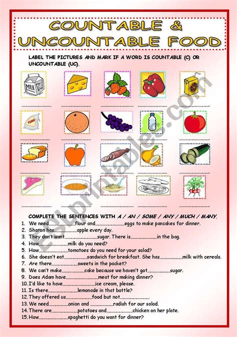 Countable And Non Countable Nouns Worksheet Printable Worksheets