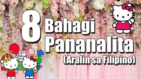 Ang pandiwa ay bahagi ng pananalita na nagsasaad ng kilos o galaw. 8 Bahagi ng Pananalita - YouTube