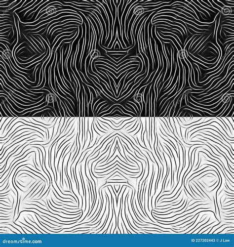 Positive And Negative Halves Of Contour Line Pattern Stock Illustration