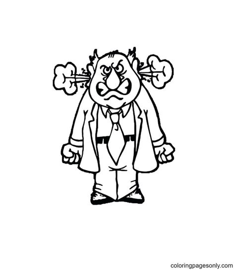 Angry Anger Management Coloring Pages Angry Face Colo